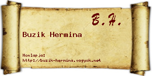 Buzik Hermina névjegykártya